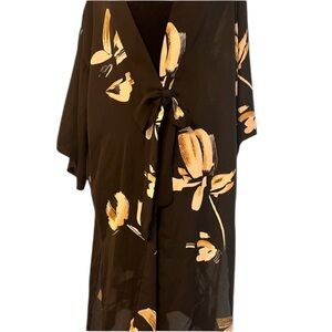 A New Day Black Tie Front Kimono one Size